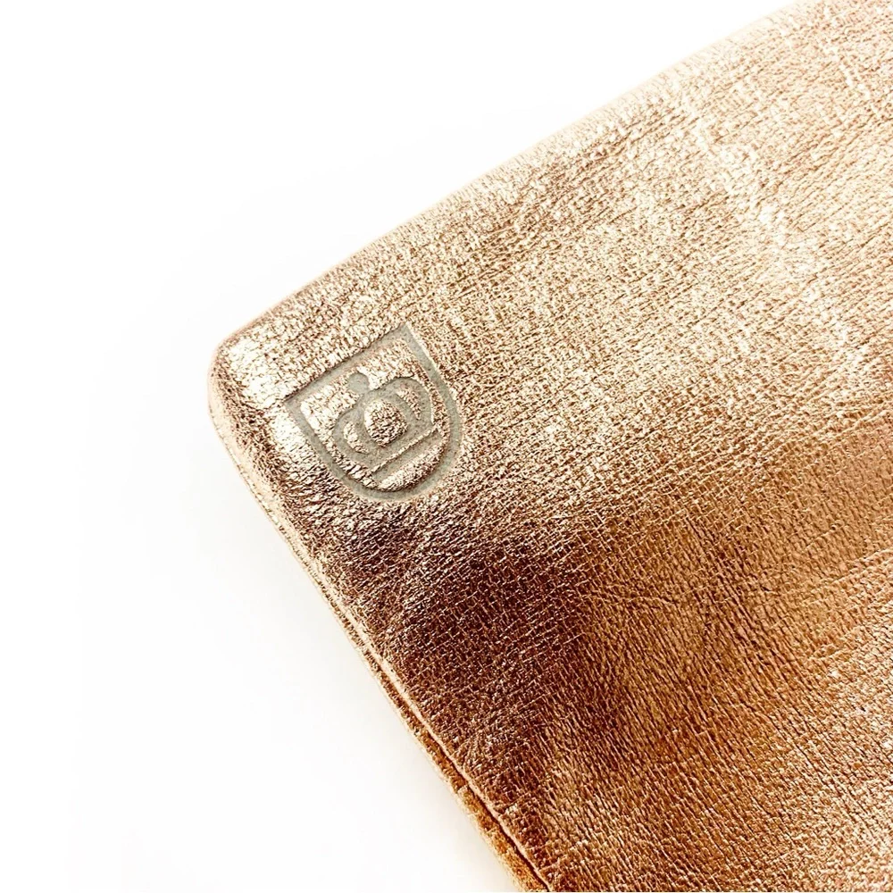 Metallic Rose Gold Leather Silk Lined Women's Gloves NWT
